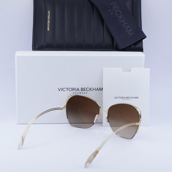 Victoria Beckham VBS96 C02 Butterfly Sunglasses – Gold/Brown Gradient - Picture 7 of 8